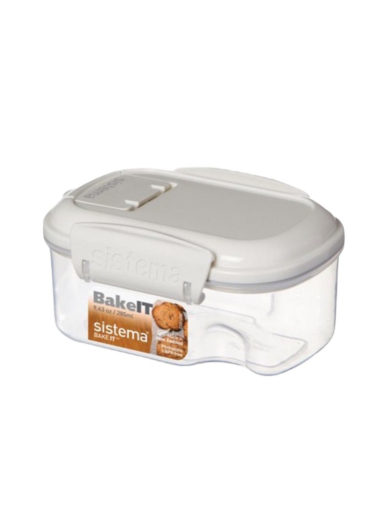 Sistema BAKE IT Mini Bakery 285ML Food Storage Container, BPA Free Airtight Kitchen Storage Box with Easy-Lock Clips for Baking Ingredients, Snacks, Nuts, Sprinkles & Pantry Organization - Image 1