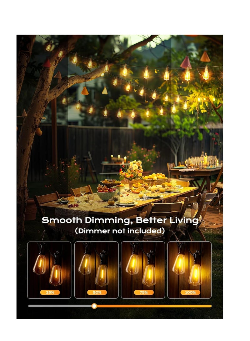 general Outdoor String Lights,  LED Patio Lights Shatterproof, Dimmable IP65 Waterproof Connectable Hanging Outdoor Light for Backyard, Porch, Deck, Balcony - Image 4