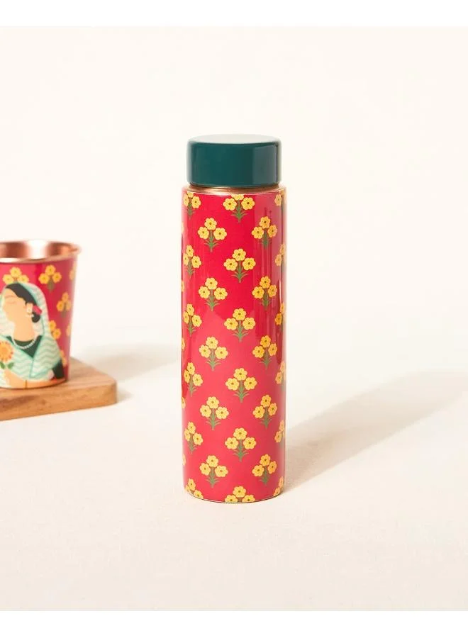 Chumbak Rani Bagh Copper Bottle, 500 ml | Palace Memoirs
