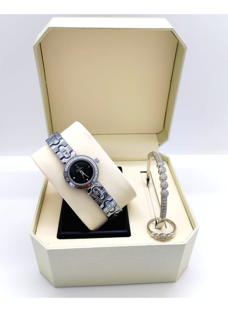 XII Women's watch set consisting of a watch, bracelet and ring