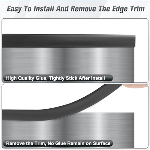Protalwell Edge Trim, 1/16" Rubber Edge Trim, Flexible Self Adhesive U Channel Edge Guards, Edge Protector for Sharp Edge, Sheet Metal and Car Doors, Peel and Stick Auto Door Guard, Black Color, 10Ft - Image 5
