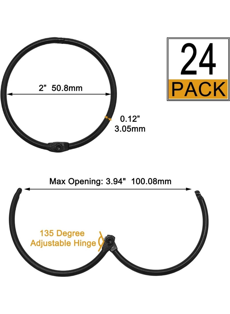 Shower Curtain Hooks Rings,24 Pcs Rustproof Metal Shower Hooks for Shower Curtain,Glide Smoothly Round Shower Rings for Curtain,Shower Curtain Rings for Bathroom Shower Rod,Snap Joint Design (Black) - Image 3