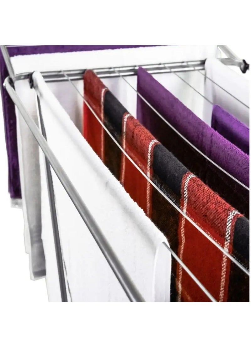 Foldable 2 Tier Clothes Drying Rack for Laundry Local Made Silver Color - Image 4