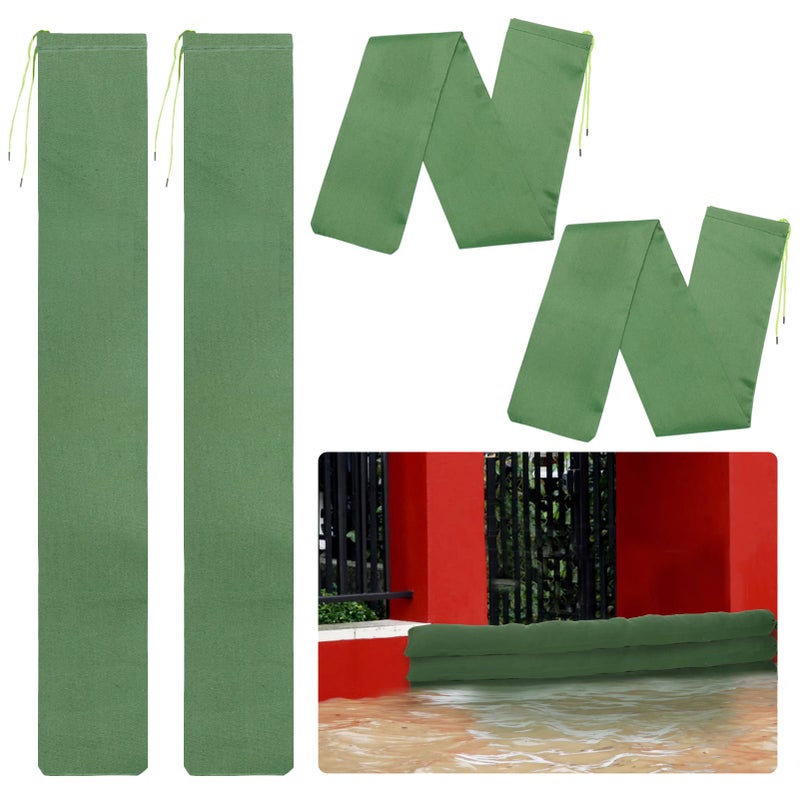 4 Pcs 4 6 Long Sand Bags for Flooding  Thickened Canvas Flood Protection Sandbag Tube with Elastic Band Reusable Flood Rain Wind Barrier Sand Bag Tube for Door Window Flood Control