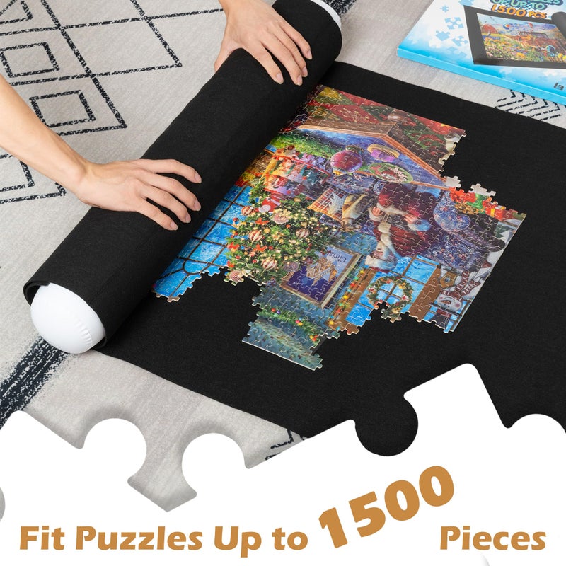 Lavievert Jigsaw Puzzle Mat Roll Up, Portable Puzzle Board Puzzle Storage Puzzle Saver, Environmental Friendly Material, Store Jigsaw Puzzles Up to 1500 Pieces - Image 2