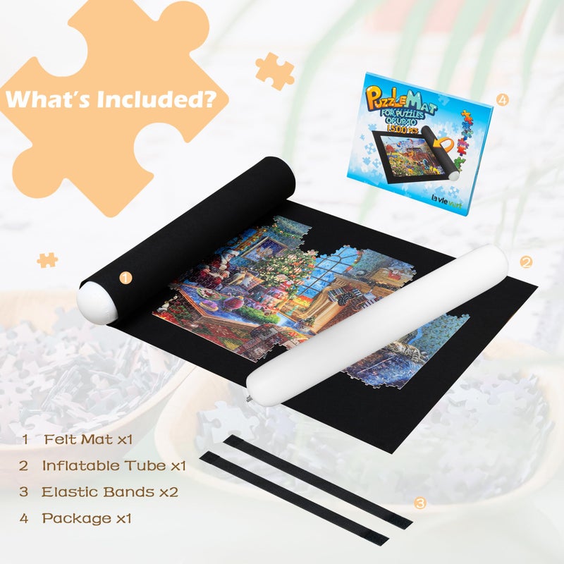 Lavievert Jigsaw Puzzle Mat Roll Up, Portable Puzzle Board Puzzle Storage Puzzle Saver, Environmental Friendly Material, Store Jigsaw Puzzles Up to 1500 Pieces - Image 5