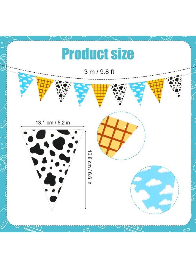 PEUTIER 4pcs Cartoon Story Party Banner - Themed Baby Shower Party Decor Blue Yellow Red Toy Themed Birthday Banner for Kids Baby Shower Decorations  - Image 2