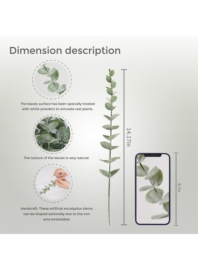 12pcs Eucalyptus Stems Artificial Eucalyptus Leaves Stems Artificial Fake Flowers for Home Office Flowers Bouquet Centerpiece Wedding Decoration Christmas Decor - Image 2