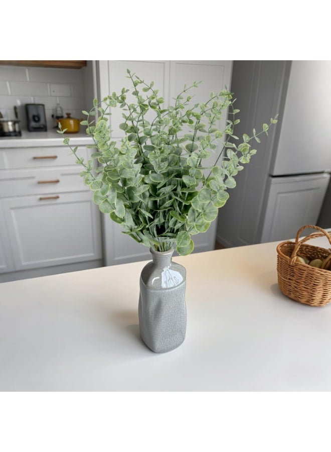 Forest Home 12pcs Eucalyptus Stems Artificial Eucalyptus Leaves Stems Artificial Fake Flowers for Home Office Flowers Bouquet Centerpiece Wedding Decoration - Image 5