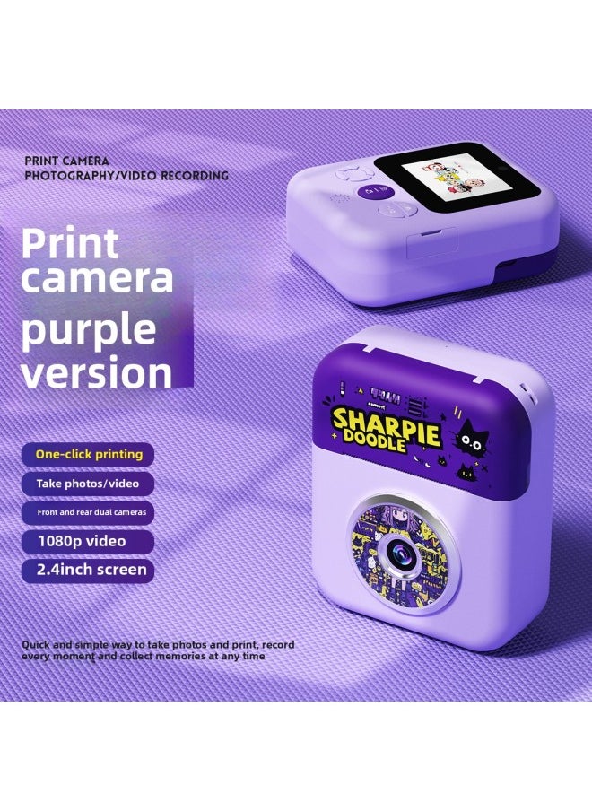 Generic High Definition Print Camera For Kids Video Recording Instant Printing Paper Output Children's Camera With Accessories-Color:Pink  - Image 2