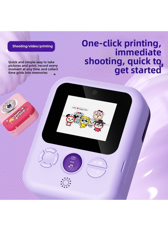 Generic High Definition Print Camera For Kids Video Recording Instant Printing Paper Output Children's Camera With Accessories-Color:Pink  - Image 4