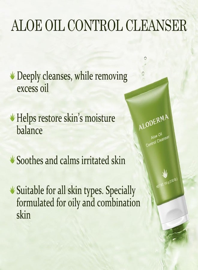 Aloderma Oil Controlling Facial Cleanser Made within 12 Hours of Harvest with Organic Aloe Vera - Clear Breakouts - Wintergreen to Help Purify & Deeeply Cleanse Pores - Calming Aloe Facial Wash, 3.5oz - Image 3