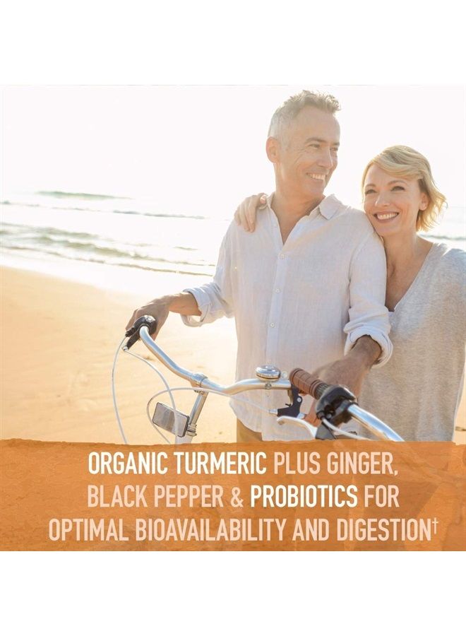 Garden of Life مكمل غذائي عضوي من مايكيند أورجانيكس - قوة إضافية من الكركم للاستجابة الالتهابية 120 قرص - 100 ملغ كركمين (95% كركمينويد) فلفل أسود، بروبيوتيك، نباتي، خالي من الجلوتين - Image 3