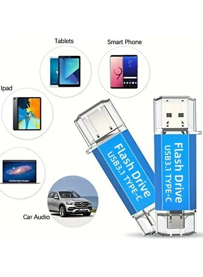 64GB 2 In 1 USB C Flash Drive High Speed up to 90MBs Dual OTG Thumb Drive Data Storage for Samsung Huawei MacBook Chromebook Pixel - Image 3