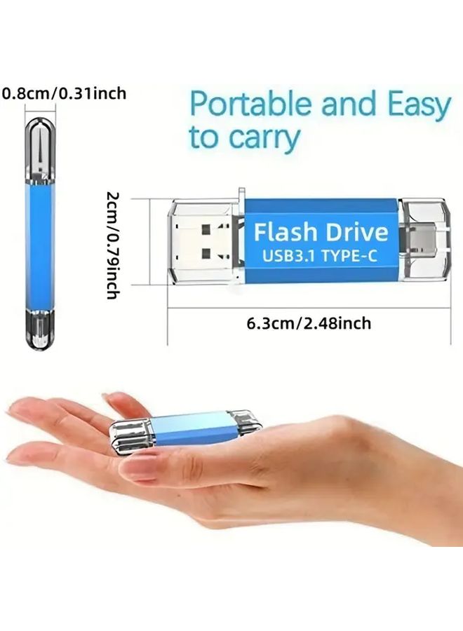 64GB 2 In 1 USB C Flash Drive High Speed up to 90MBs Dual OTG Thumb Drive Data Storage for Samsung Huawei MacBook Chromebook Pixel - Image 2