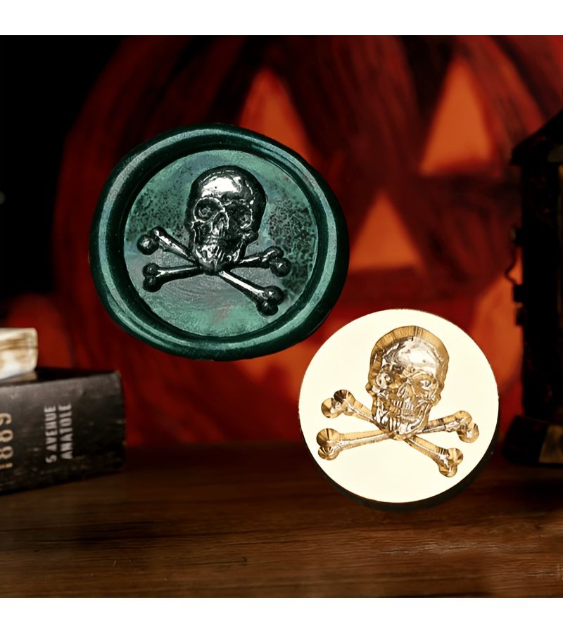 Pirate Undead Skull Wax Seal Stamp Head Handmade Envelope Invitation Sealing Embossed Copper Stamp Single - Image 3