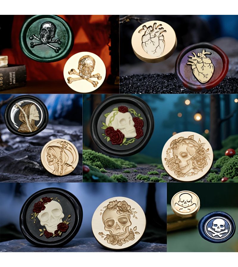 Pirate Undead Skull Wax Seal Stamp Head Handmade Envelope Invitation Sealing Embossed Copper Stamp Single - Image 1