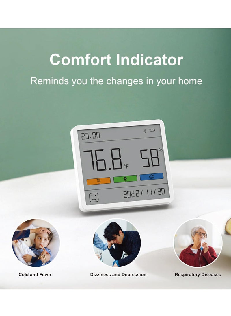 Digital Thermometer Hygrometer for Indoor Use, Room Temperature and Humidity Monitor with Large Display and Clock for Home, Office, Greenhouse, and Warehouse Applications.  - Image 2