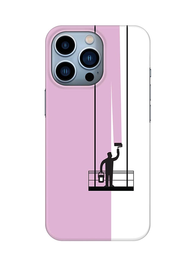 Case for Apple iPhone 14 Pro Slim Snap Classic Series Mobile Cover Hard PC Shield Matte Finish Print - Paint Hanger (Pink)