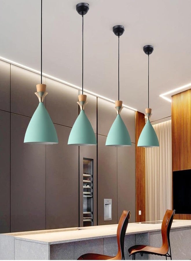 Keyplus Aluminium Hanging Bell Shade Light, Aqua Blue, Pack Of 4 - Image 1