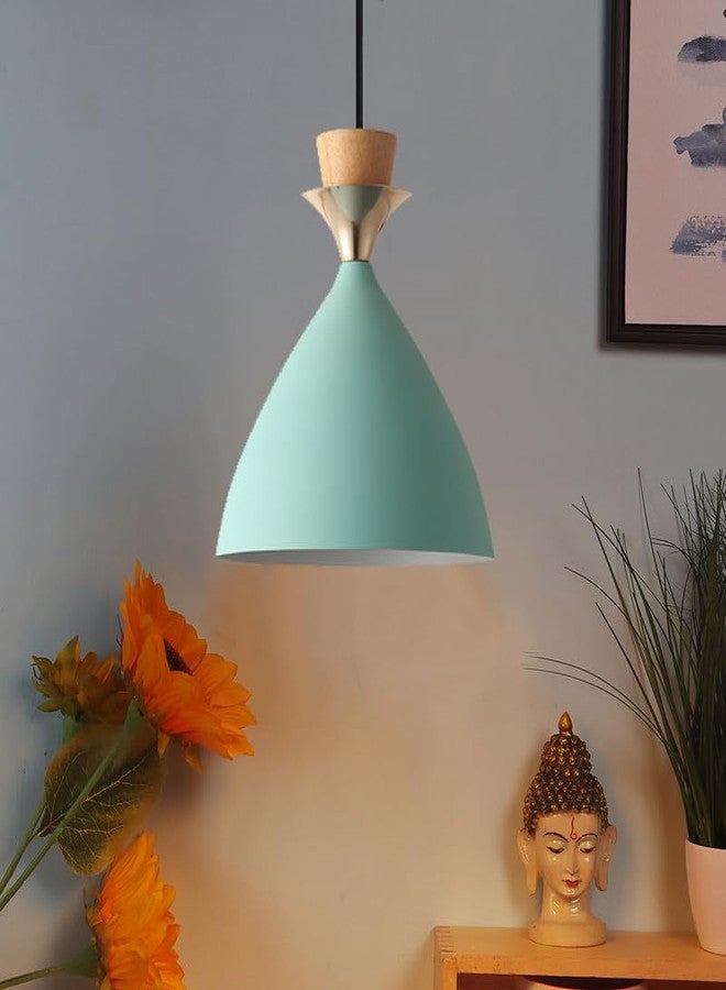Keyplus Aluminium Hanging Bell Shade Light, Aqua Blue, Pack Of 4 - Image 4