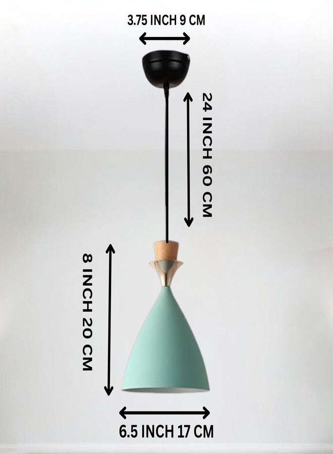 Keyplus Aluminium Hanging Bell Shade Light, Aqua Blue, Pack Of 4 - Image 3