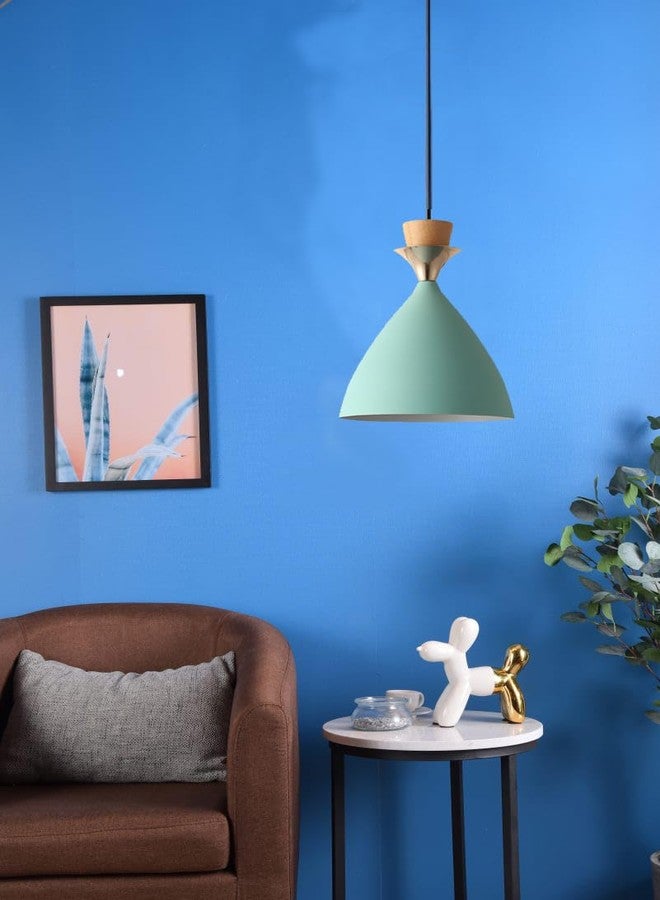 Keyplus Aluminium Hanging Bell Shade Light, Aqua Blue, Pack Of 4 - Image 2