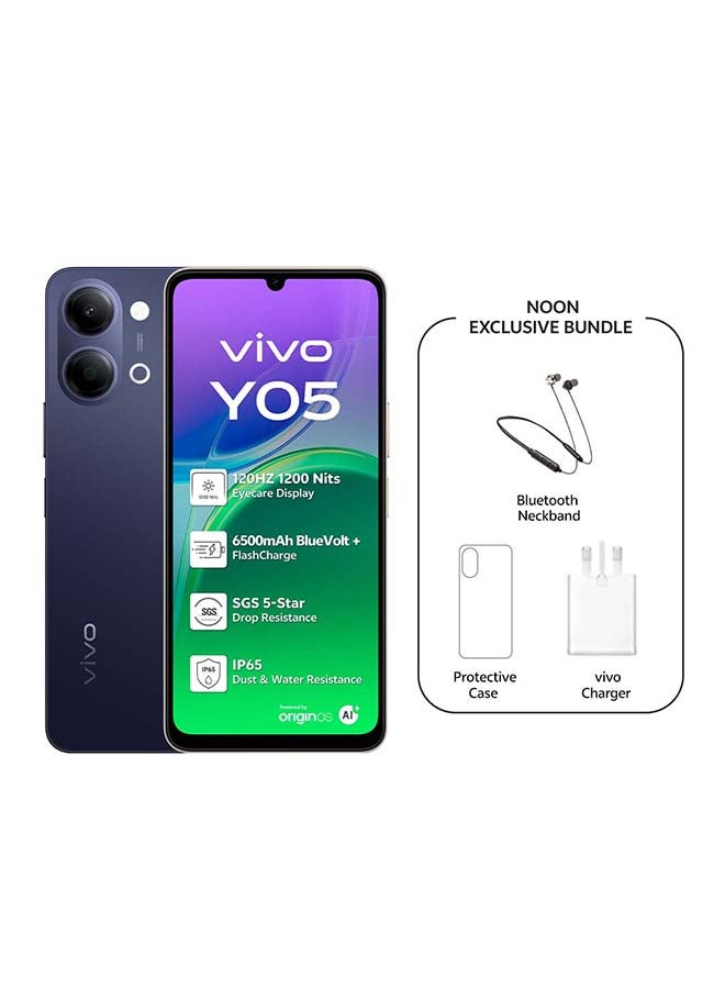 vivo Y05 4G AI Dual SIM Black 4GB RAM 64GB With Exclusive Neckband - Middle East Version - Image 1