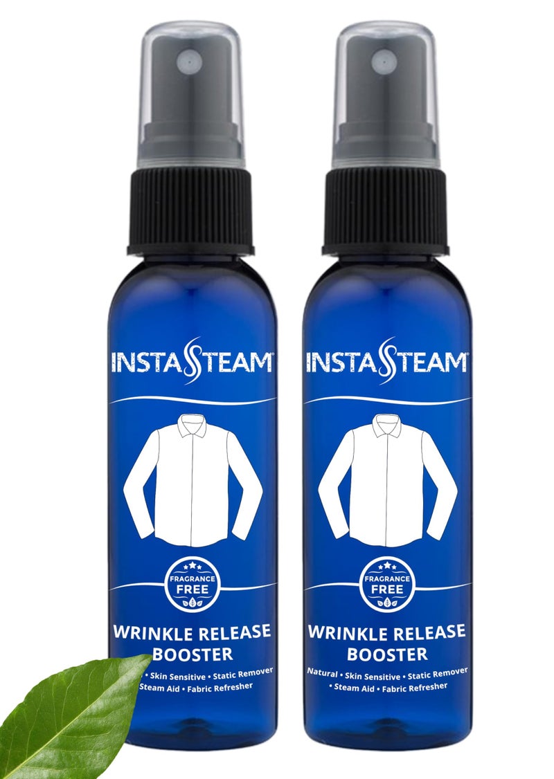 InstaSteam Anti-Static Wrinkle Releaser Spray - Unscented Travel Size Static Sprays for Clothing - Wrinkle Free Fabric Refresher Spray - Wrinkle Spray For Clothes (4 Fl Oz (Packs of 2)) - Image 1