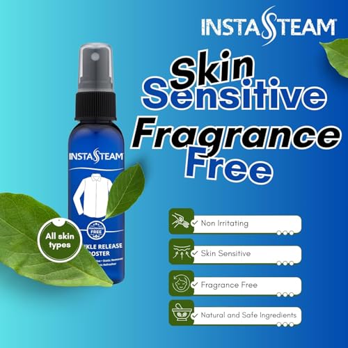 InstaSteam Anti-Static Wrinkle Releaser Spray - Unscented Travel Size Static Sprays for Clothing - Wrinkle Free Fabric Refresher Spray - Wrinkle Spray For Clothes (4 Fl Oz (Packs of 2)) - Image 5