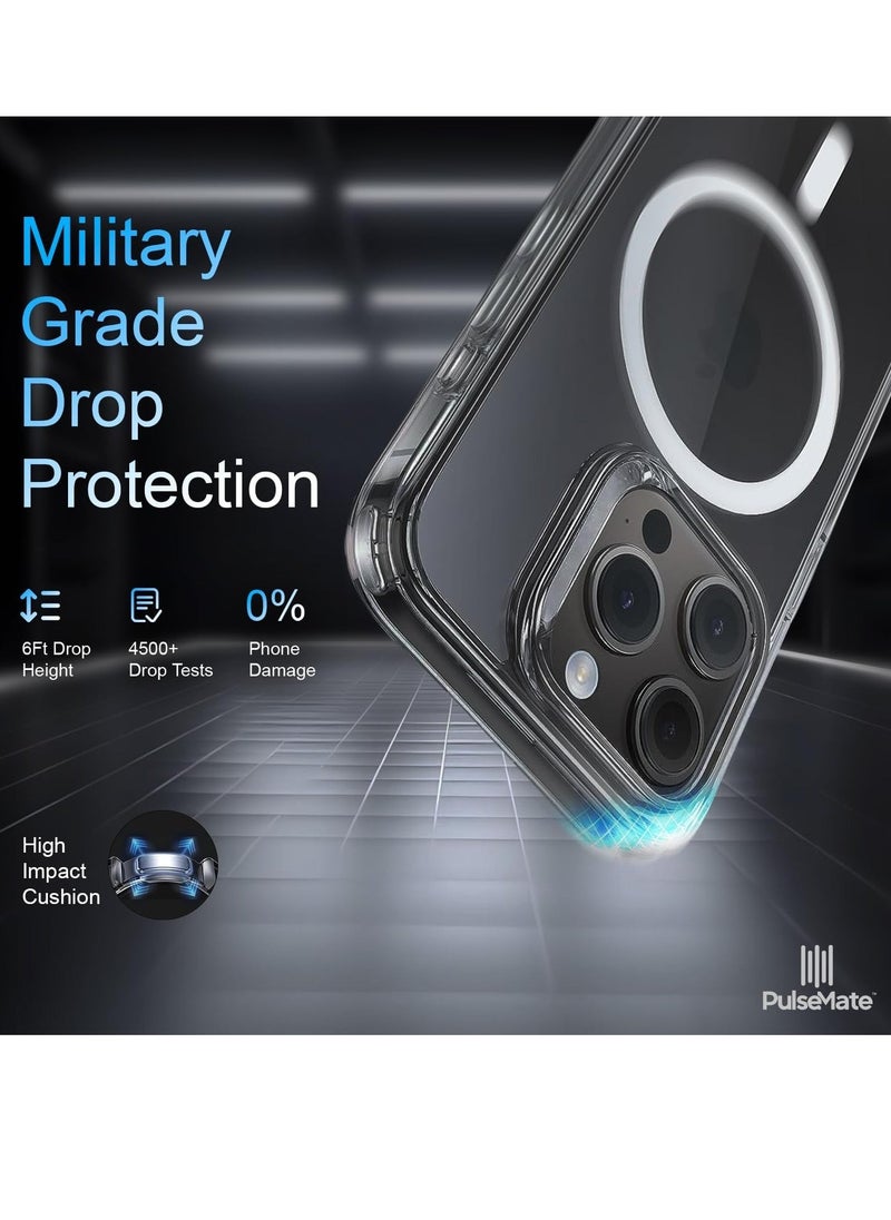 Raxoom PulseMate for iPhone 15 Pro Max Case Cover, MagSafe Compatible, Slim & Fit Clear Case, Yellowing Resistant, Scratch-Resistant Back, 360 Degree Shockproof - Image 2