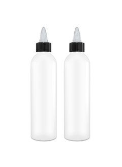BRIGHTFROM BRIGHTFROM Twist Top Applicator Bottles Squeeze 6 OZ Empty Plastic Bottles Refillable OpenClose Nozzle  Multi Purpose Pack of 2 Black 