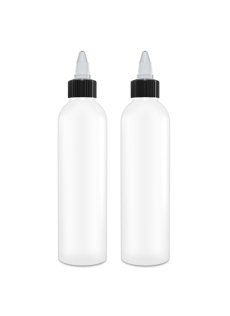 BRIGHTFROM - BRIGHTFROM Twist Top Applicator Bottles Squeeze 6 OZ Empty Plastic Bottles Refillable OpenClose Nozzle  Multi Purpose Pack of 2 Black - Image 1
