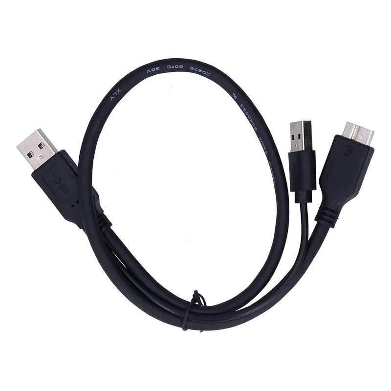 Ashata USB 3.0 Y Shape Power Data Cable, USB to USB 2.0 + Micro B Male to Male for Mobile Hard Disk, External Hard Drives - Image 3