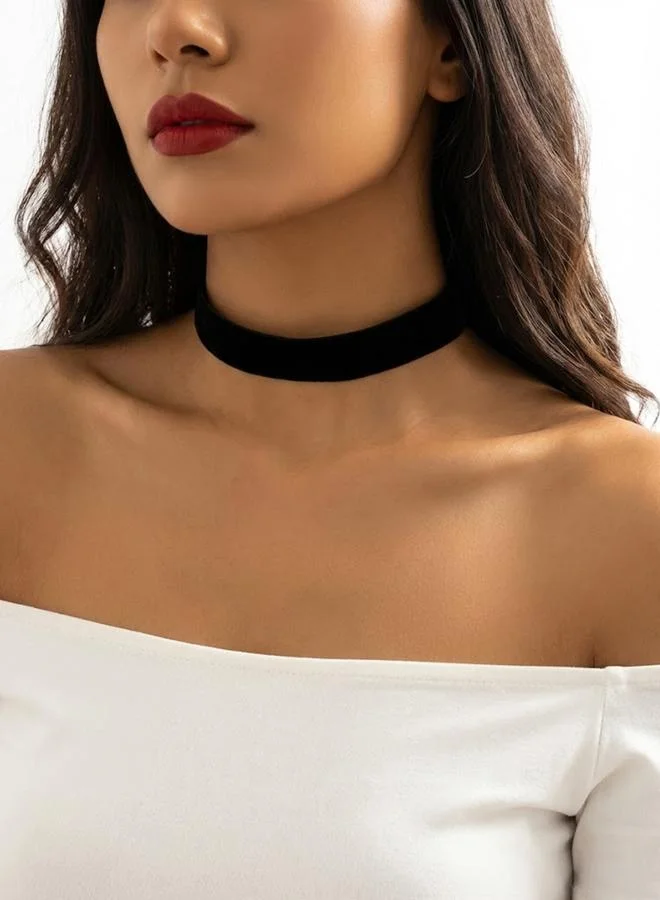 تايك تو Velvet Ribbon Choker Necklace