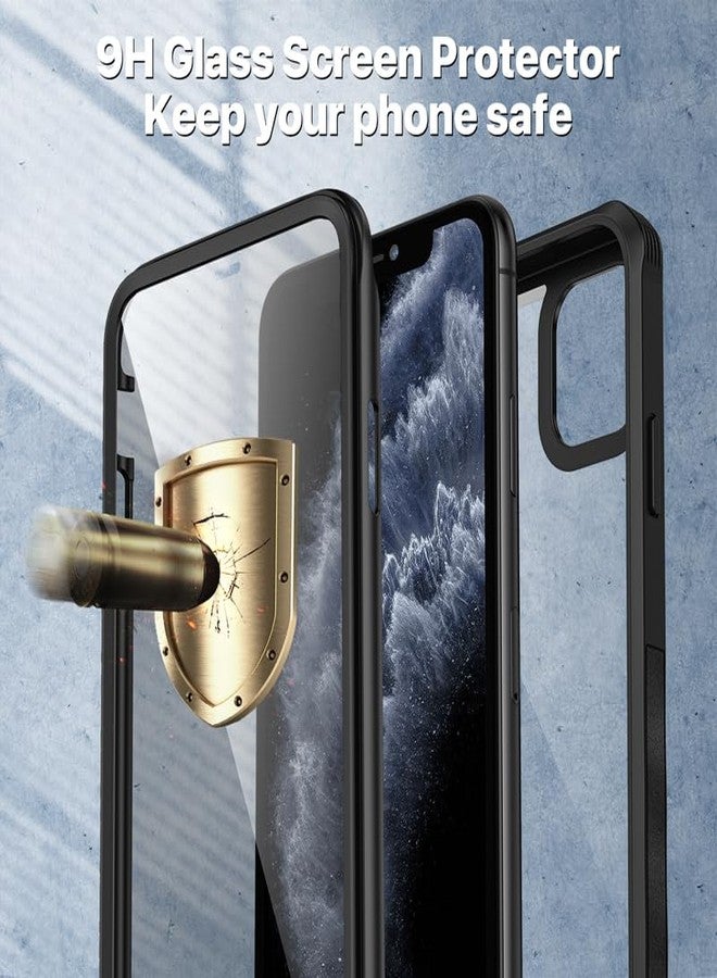 CENHUFO Anti-Spy Case for iPhone 11 Pro Max, with Tempered Glass Screen Protector and Camera Protector, 360° Shockproof Phone Cover Double Sided Full Case Transparent - Black - Image 4