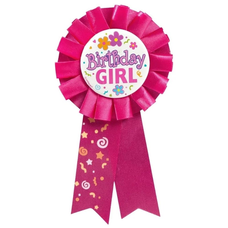 Unique Birthday Girl Red Fabric Award Badge - 7" (1 Pc), Perfect Celebration Accessory for Unforgettable Party - Image 1