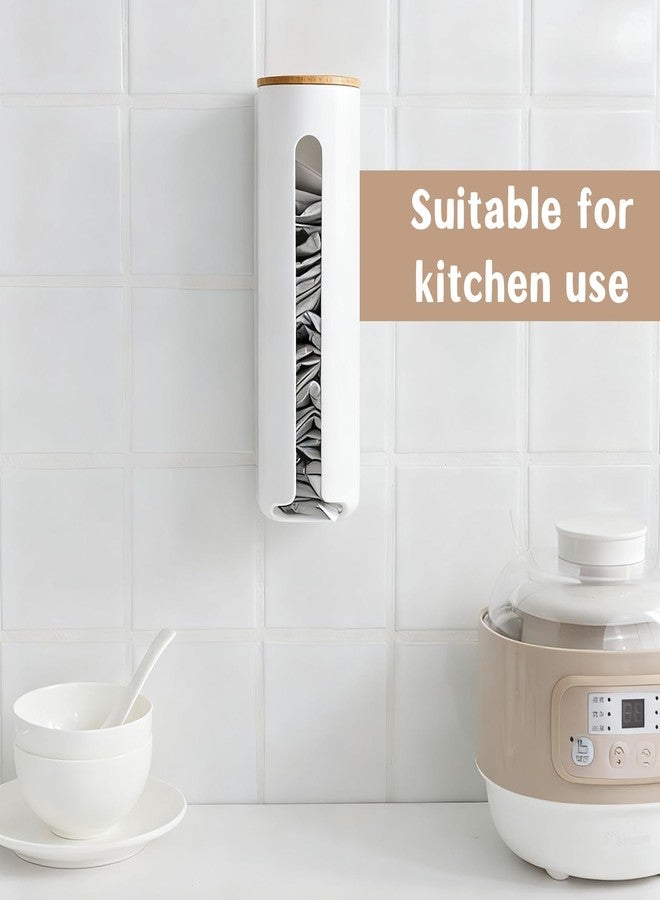 IVICOO Grocery Bag Holder Wall for Plastic Bag,Mounted with Wood Lid - Plastic Bag Holder with Suction Cup for Kitchen - Image 3