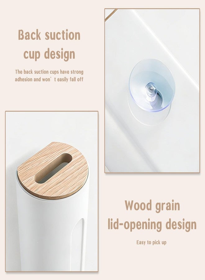 IVICOO Grocery Bag Holder Wall for Plastic Bag,Mounted with Wood Lid - Plastic Bag Holder with Suction Cup for Kitchen - Image 4