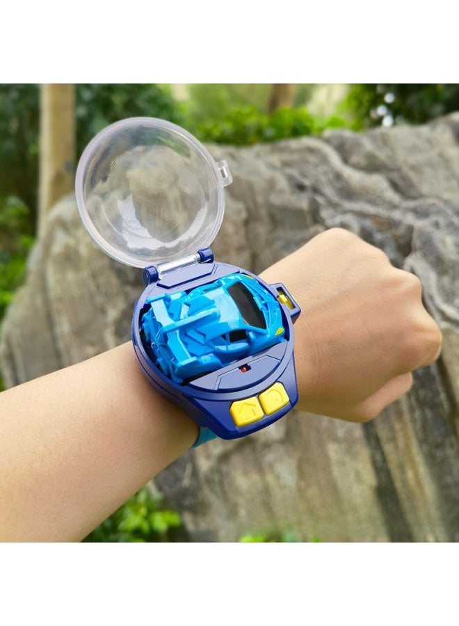 Mini Children's Watch Remote Control Car 2.4G Infrared Alloy Remote Control Car Toy English Outfit-Color:[2.4g Alloy] Red Police Car Cloth Plus  - Image 5