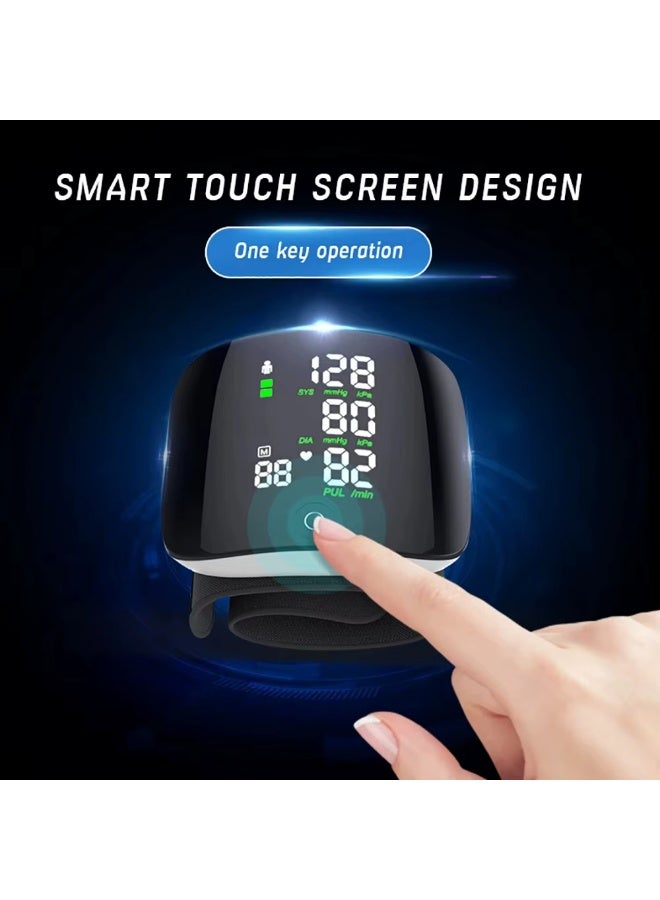 Houmt Professional Medical Wrist Blood Pressure Monitor, 3-Step Rapid Measurement with English Voice Announcement, Rechargeable 2x99 Reading Memory Wrist Blood Pressure Monitor with Large LED Display - Image 4