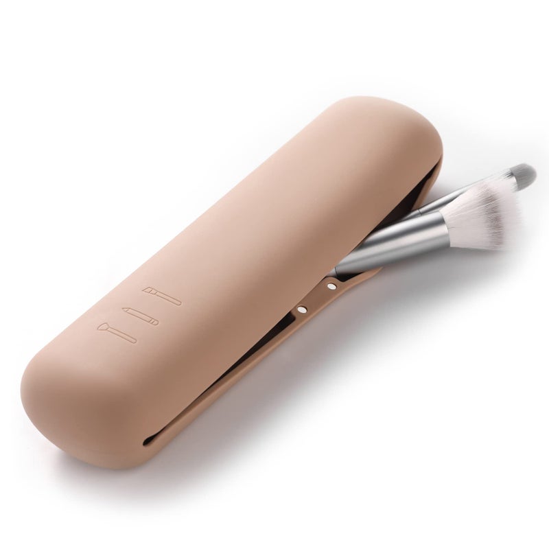 FERYES Large Travel Makeup Brush Holder Magnetic Antifall Out Silicon Portable Cosmetic Face Brushes Holder Soft and Sleek Makeup Tools Organizer for Travel 827 236 157 - Image 2