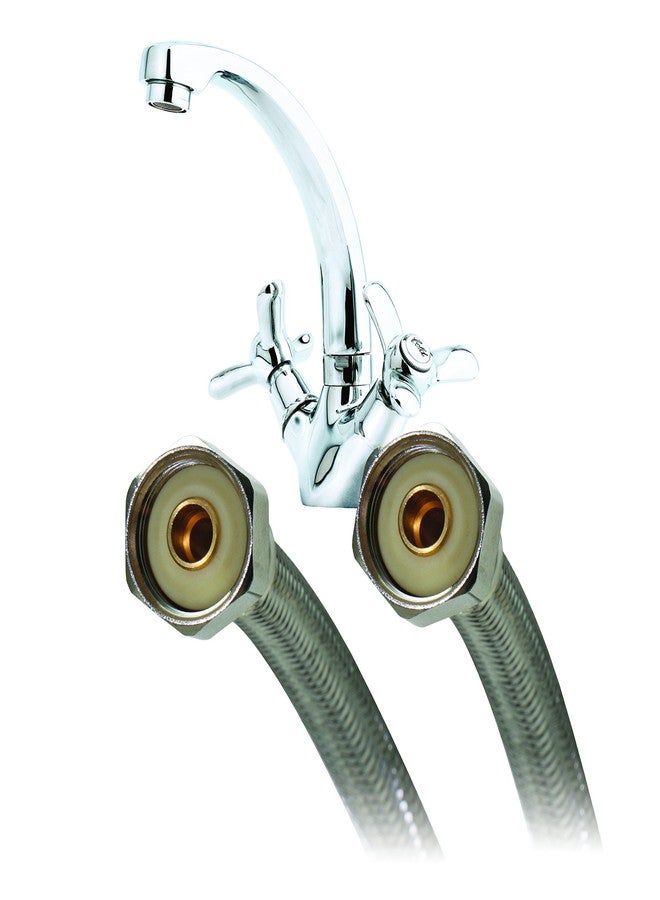 فلويد ماستر موصل صنبور Fluidmaster B4F16، مصنوع من الفولاذ المقاوم للصدأ المضفر - خيط FIP مقاس 1/2 بوصة × خيط FIP مقاس 1/2 بوصة، بطول 16 بوصة - Image 3