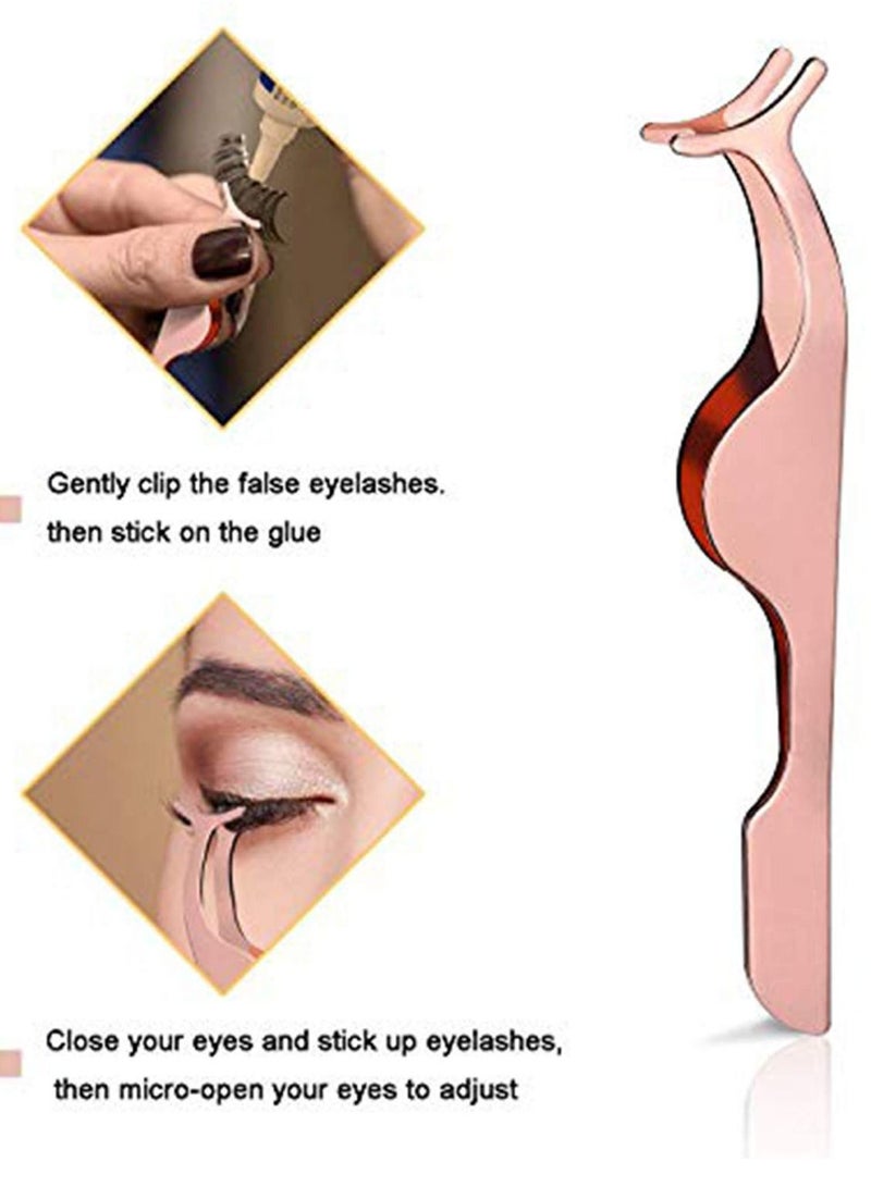 KASTWAVE False Eyelashes, 5 Pairs Strip Lashes Faux Mink False Lashes Long Thick Eyelashes for Makeup Eyelashes Extension, 3D Hand-made Natural Reusable Fake Eye Lashes with Tweezers - Image 5