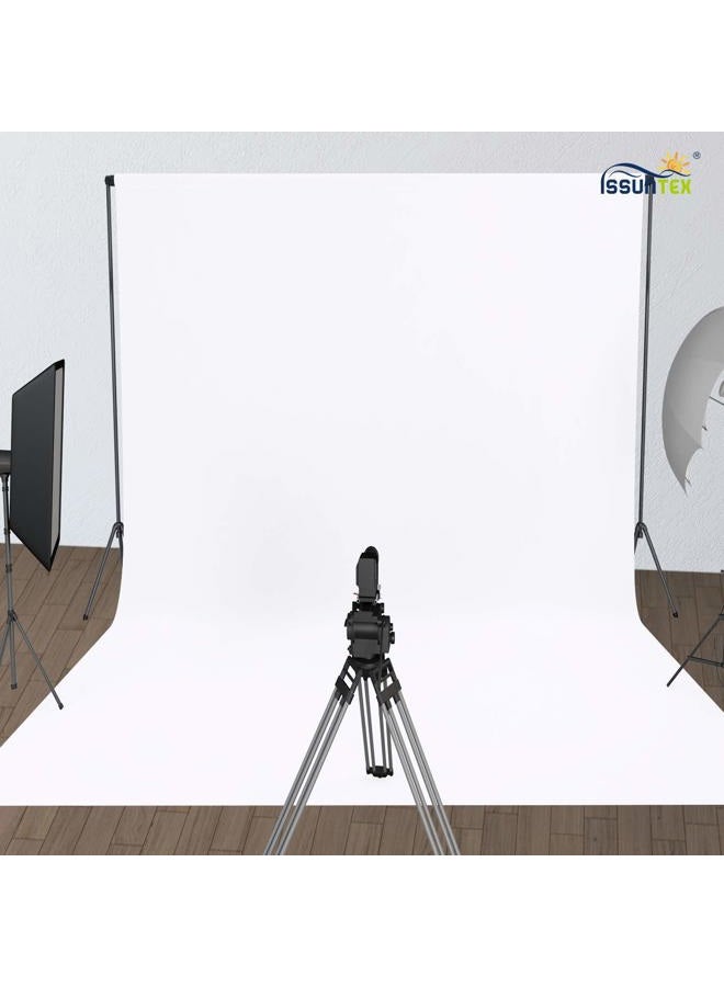 ISSUNTEX 6X9 ft Background Polyester Backdrop, Photo Studio, Collapsible High Density Screen for Video Photography and Television-White - Image 2
