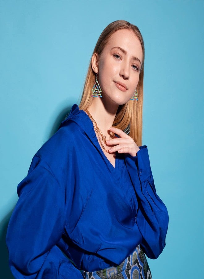 Arkit Earrings For Women Girls Teardrop Earrings Wooden Statement Trendy Earrings Laser Cut Wood Jewelry Earring Ethnic Style Geometry Divinity Earrings Fragrant Earrings (6, Trio) - Image 3