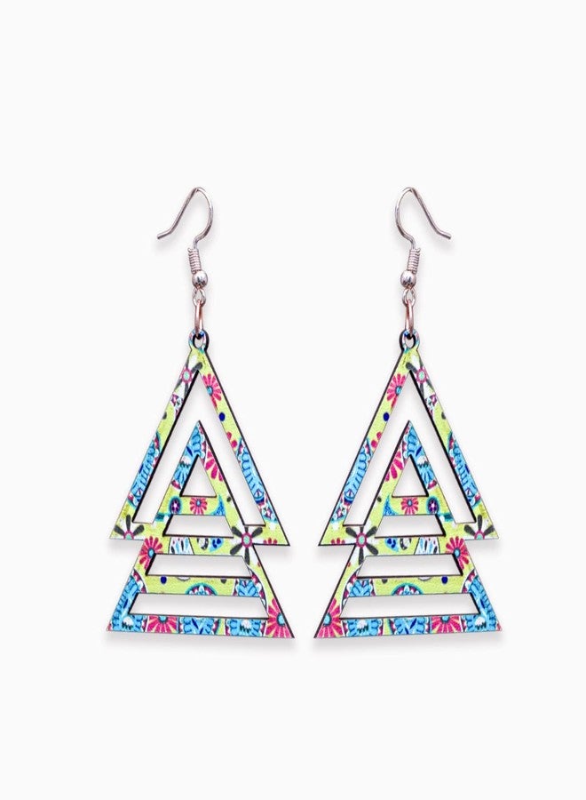 Arkit Earrings For Women Girls Teardrop Earrings Wooden Statement Trendy Earrings Laser Cut Wood Jewelry Earring Ethnic Style Geometry Divinity Earrings Fragrant Earrings (6, Trio) - Image 1
