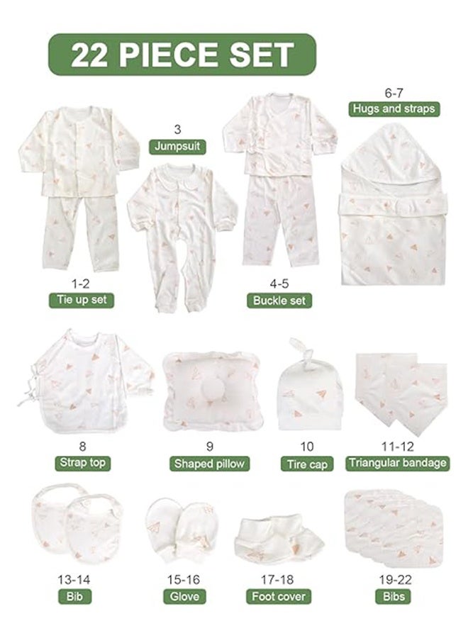 Beauenty 22 Pieces Premium Cotton Baby Clothes Accessories Set Fits Newborn To 3 Months - Image 3