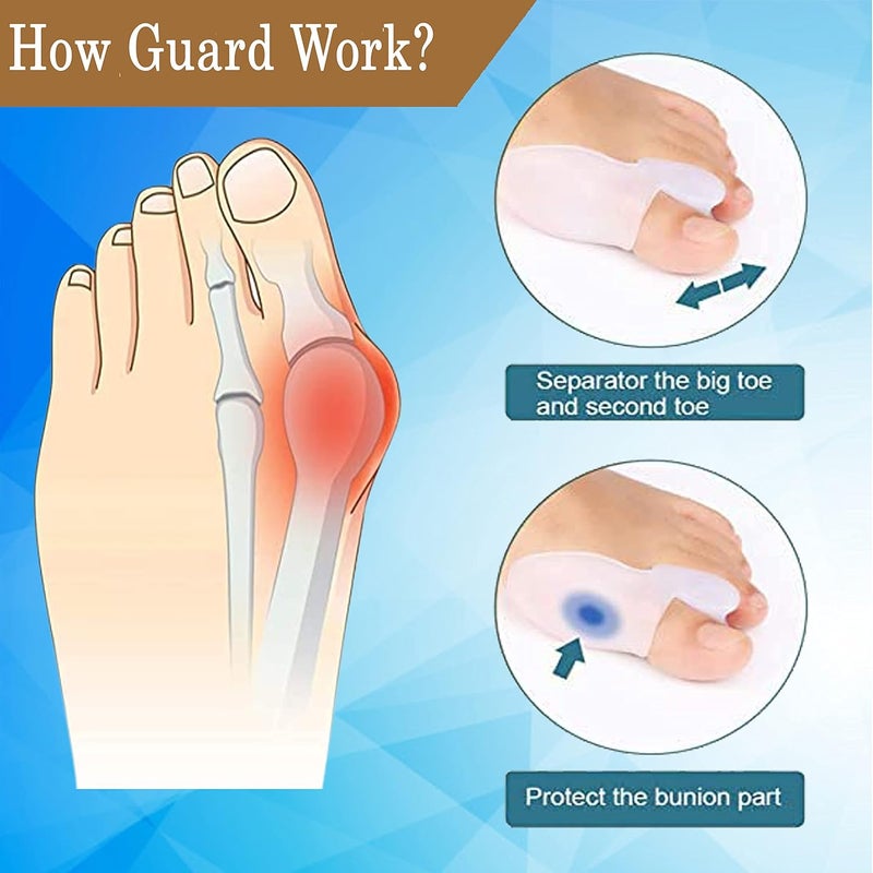 QualiTrue 2Pcs Hammer Toe Straightener, Broken Toe Wraps,Toe Cushioned Bandages,Hammer Toe Splints For Correcting Hammer Toes, Overlapping Toes (Silicone Toe Separator, Bunion) - Image 3