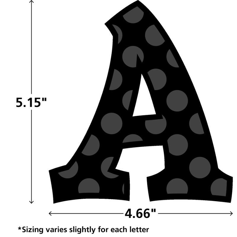 Teacher Created Resources 75262 Black Sassy Solids 5-Inch Sassy Font Letters - Image 4